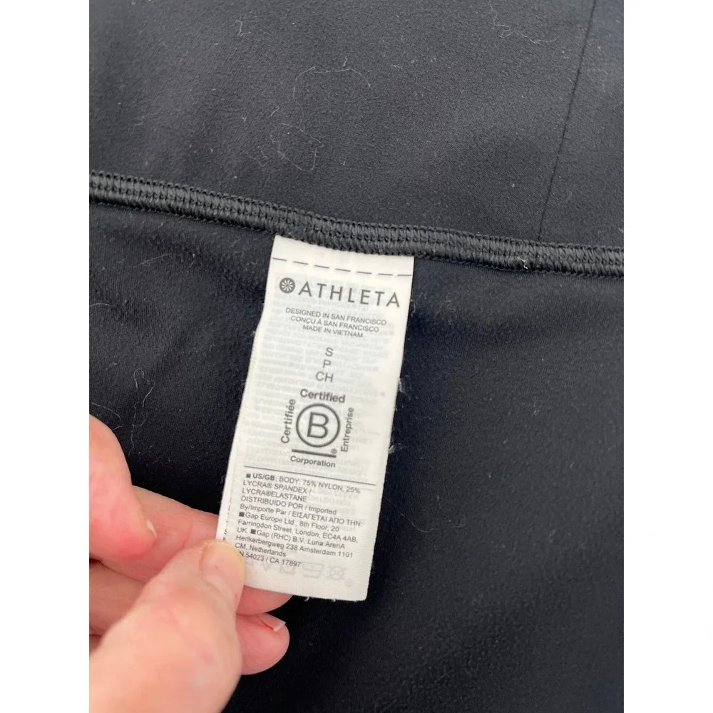 Athleta Elation Split Flare Pant Black High Rise Yoga Leggings Size Small - Picture 10 of 11